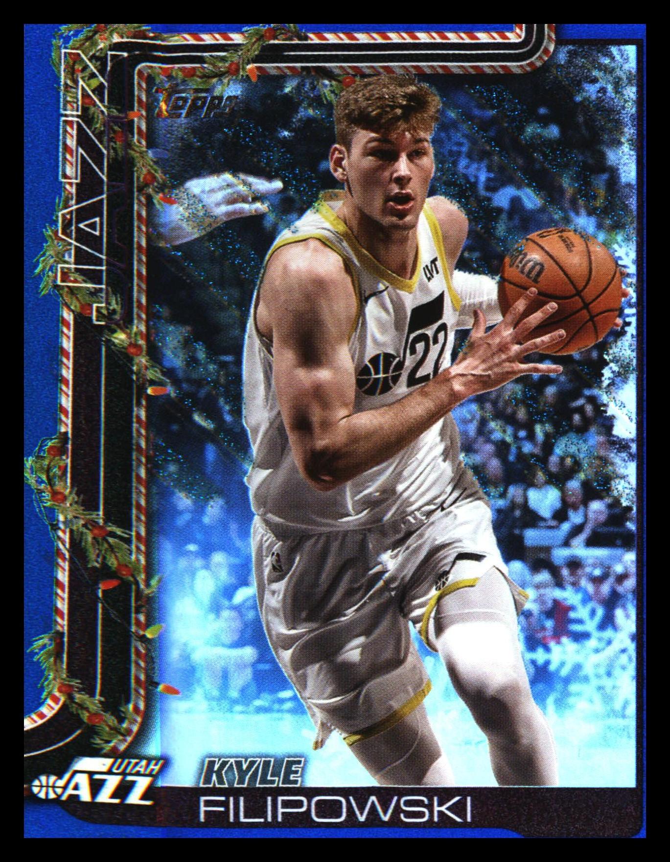 2025-26 Topps Holiday Blue Metallic Glitter Holiday #H104 Kyle Filipowski