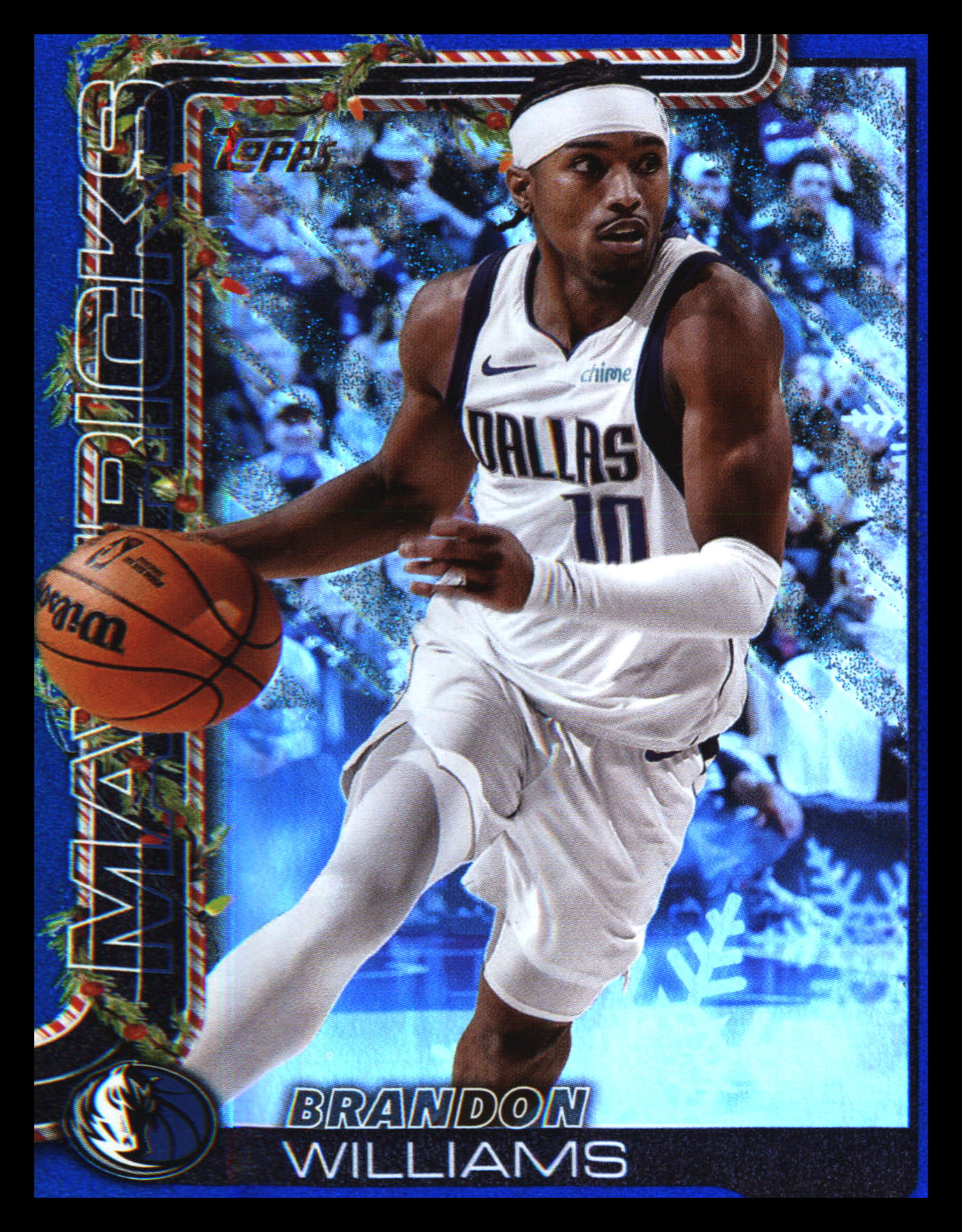2025-26 Topps Holiday Blue Metallic Glitter Holiday #H138 Brandon Williams