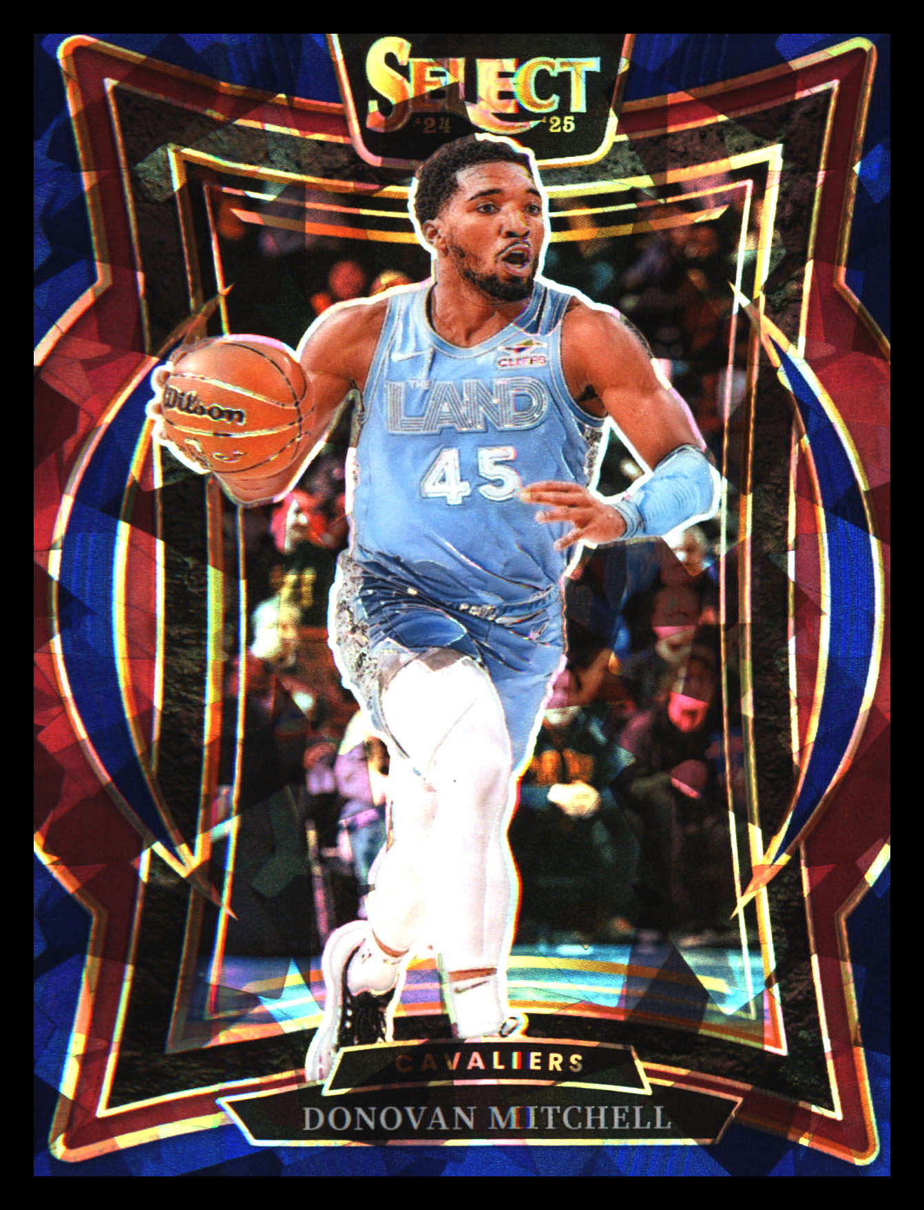 2024-25 Panini Select Blue Cracked Ice Prizm #21 Donovan Mitchell