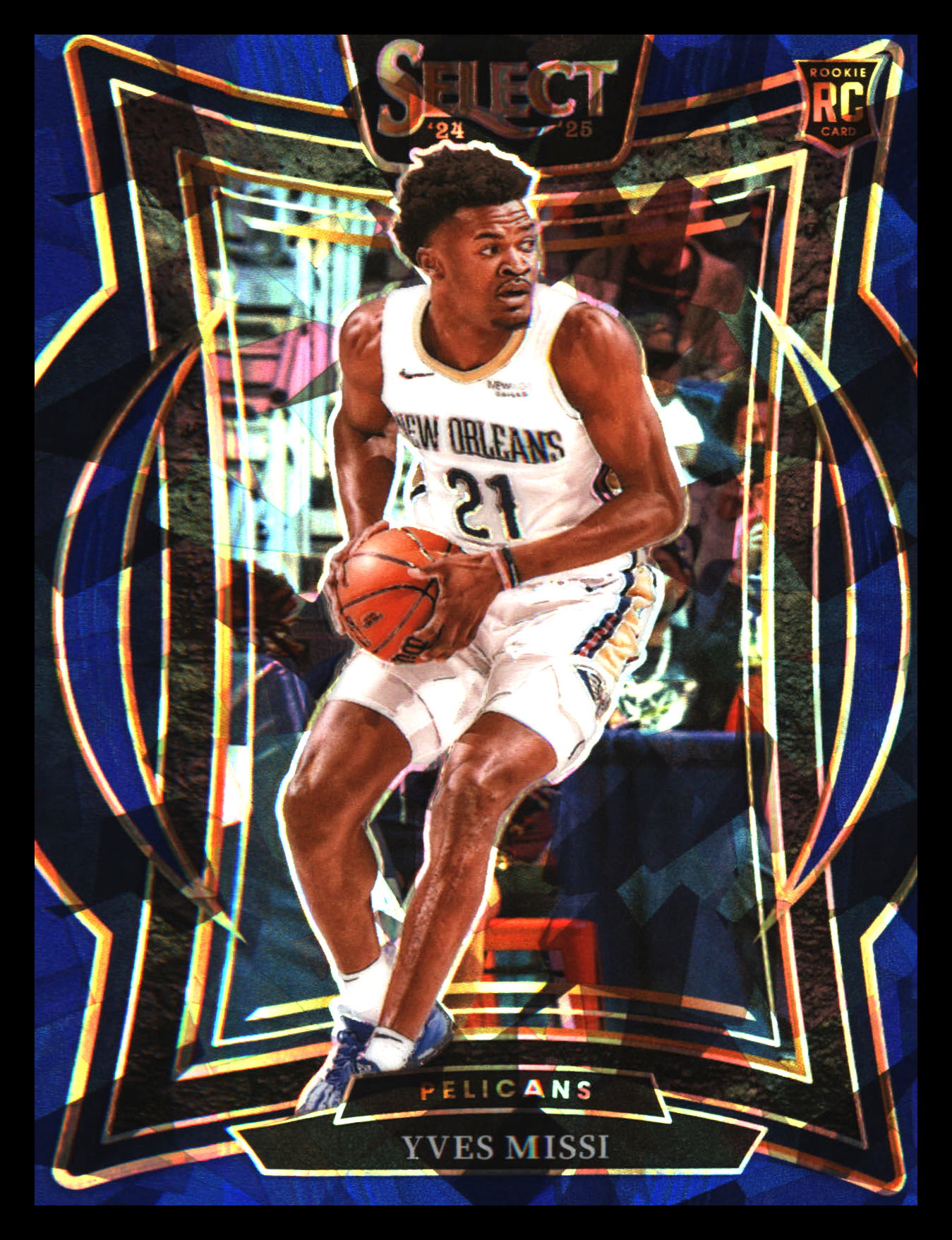 2024-25 Panini Select Blue Cracked Ice Prizm #88 Yves Missi Rookie Rookie