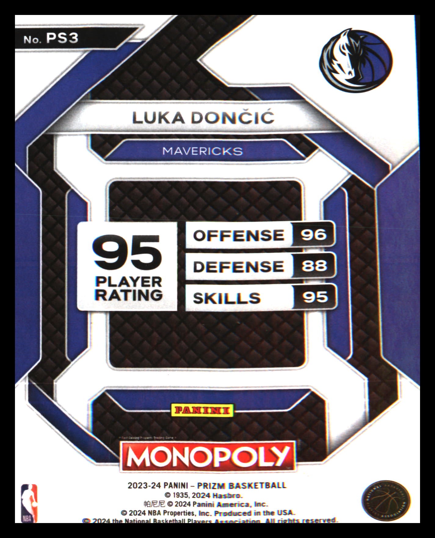 2023-24 Panini Prizm Monopoly All-Star #PS3 Luka Doncic
