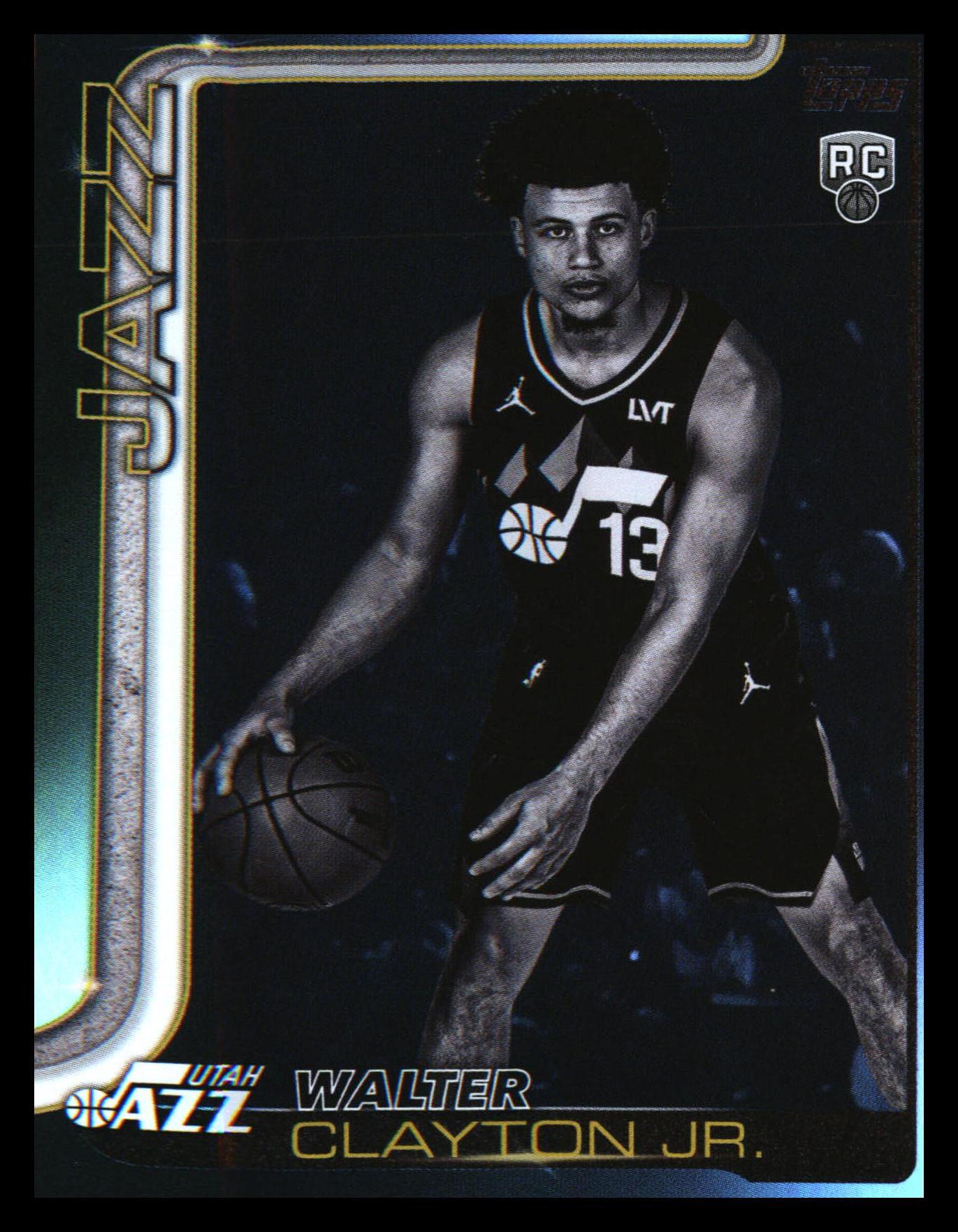 2025-26 Topps Black Friday Blackout RC Parallel Walter Clayton Jr #218 Utah Jazz