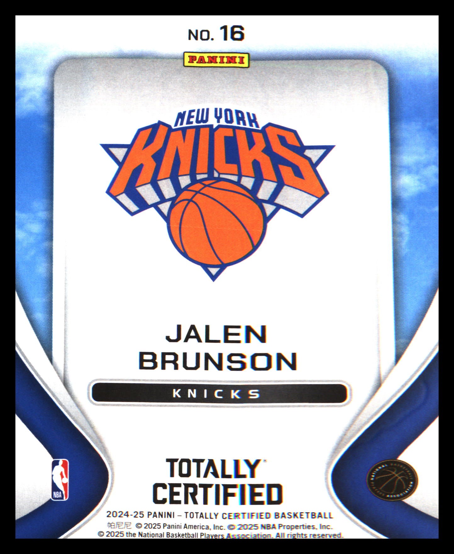 2024-25 Panini Totally Certified Franchise Foundations Mirror #16 Jalen Brunson
