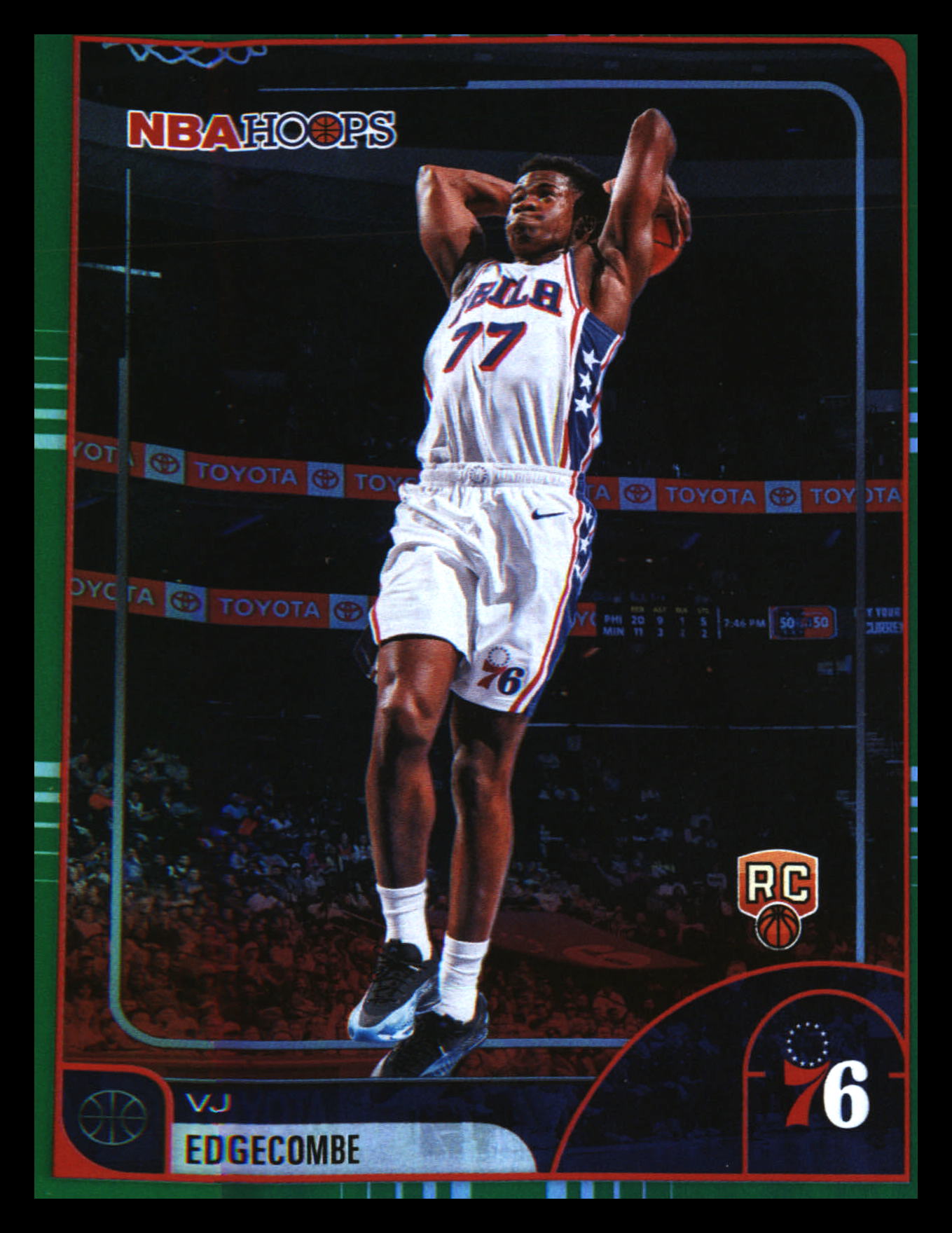 Topps NBA Hoops 2025-26 Basketball VJ Edgecombe Green Foil RC #244🔥🔥