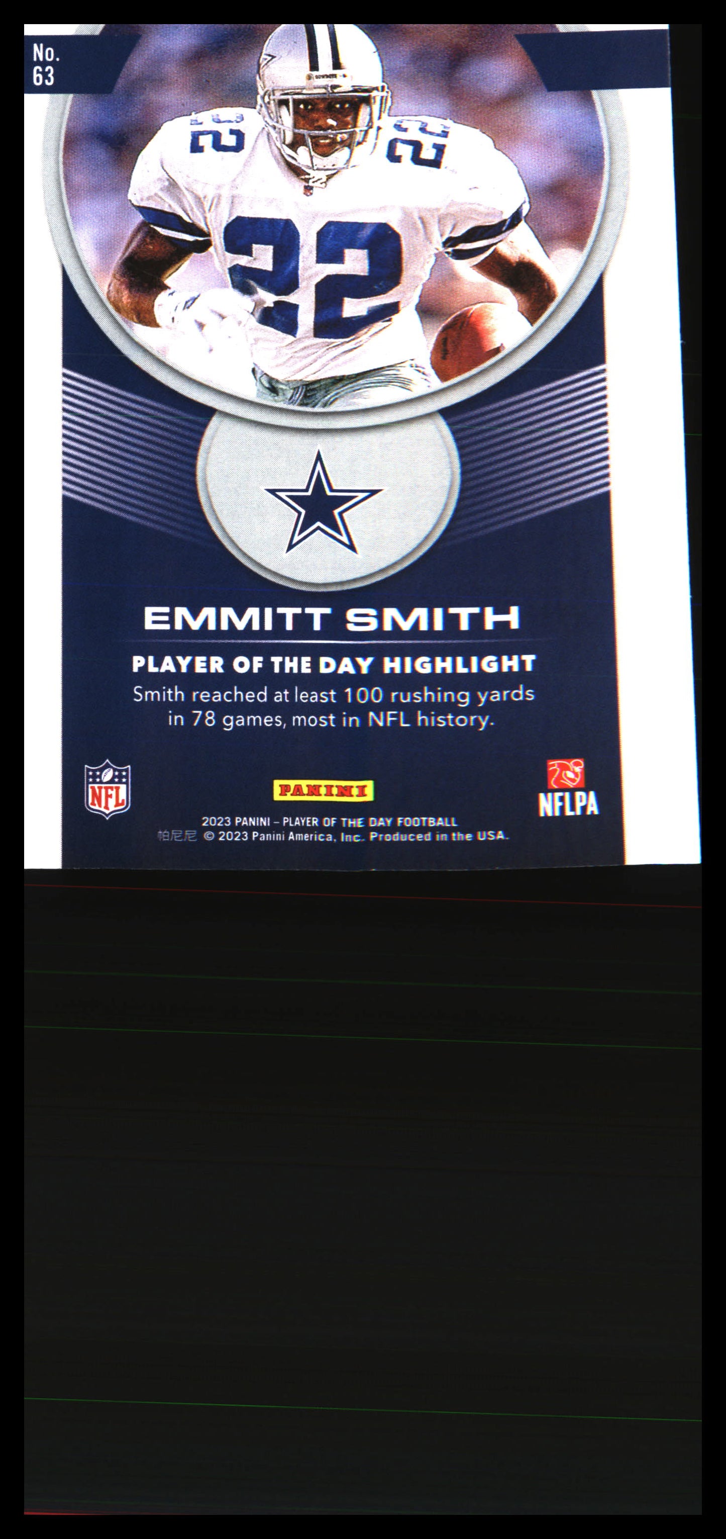 2023 Panini NFL Player of the Day #63 Emmitt Smith