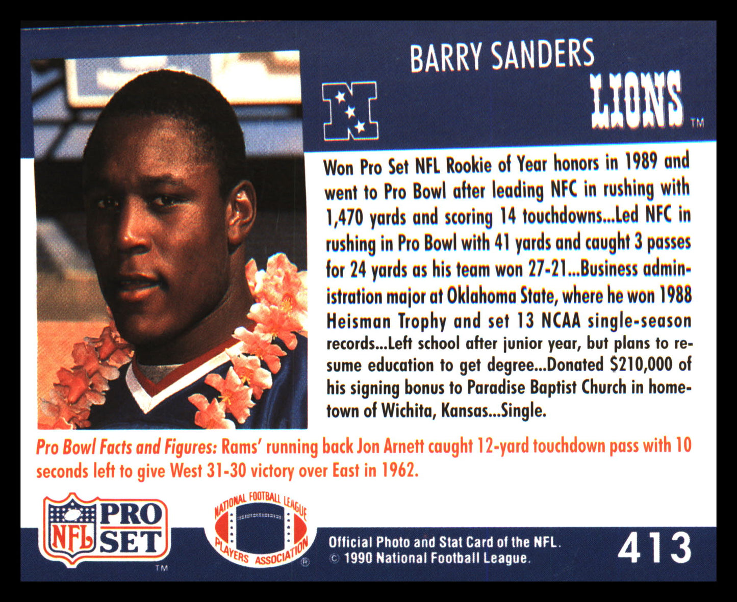 1990 Pro Set #413 Barry Sanders