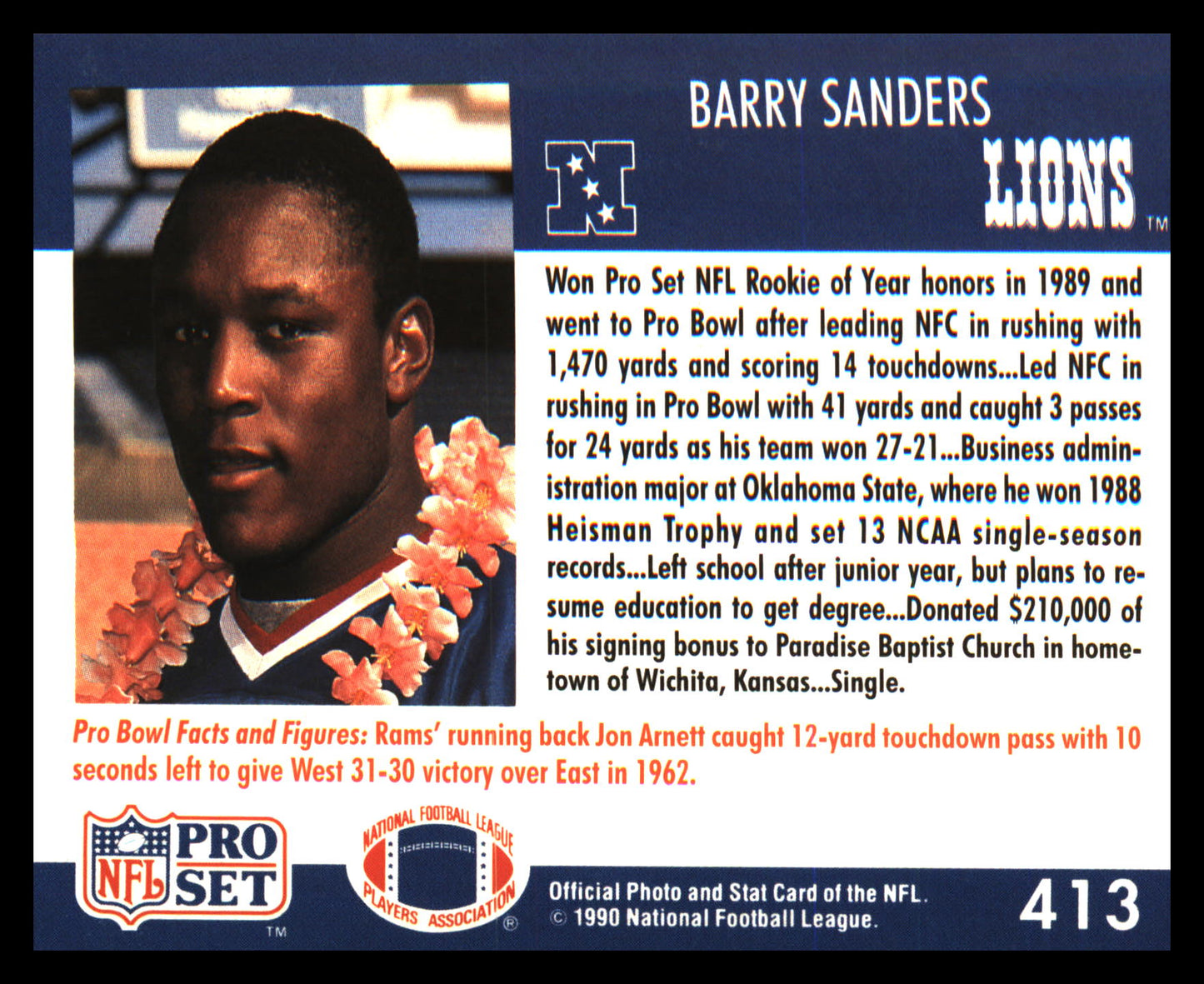 1990 Pro Set #413 Barry Sanders