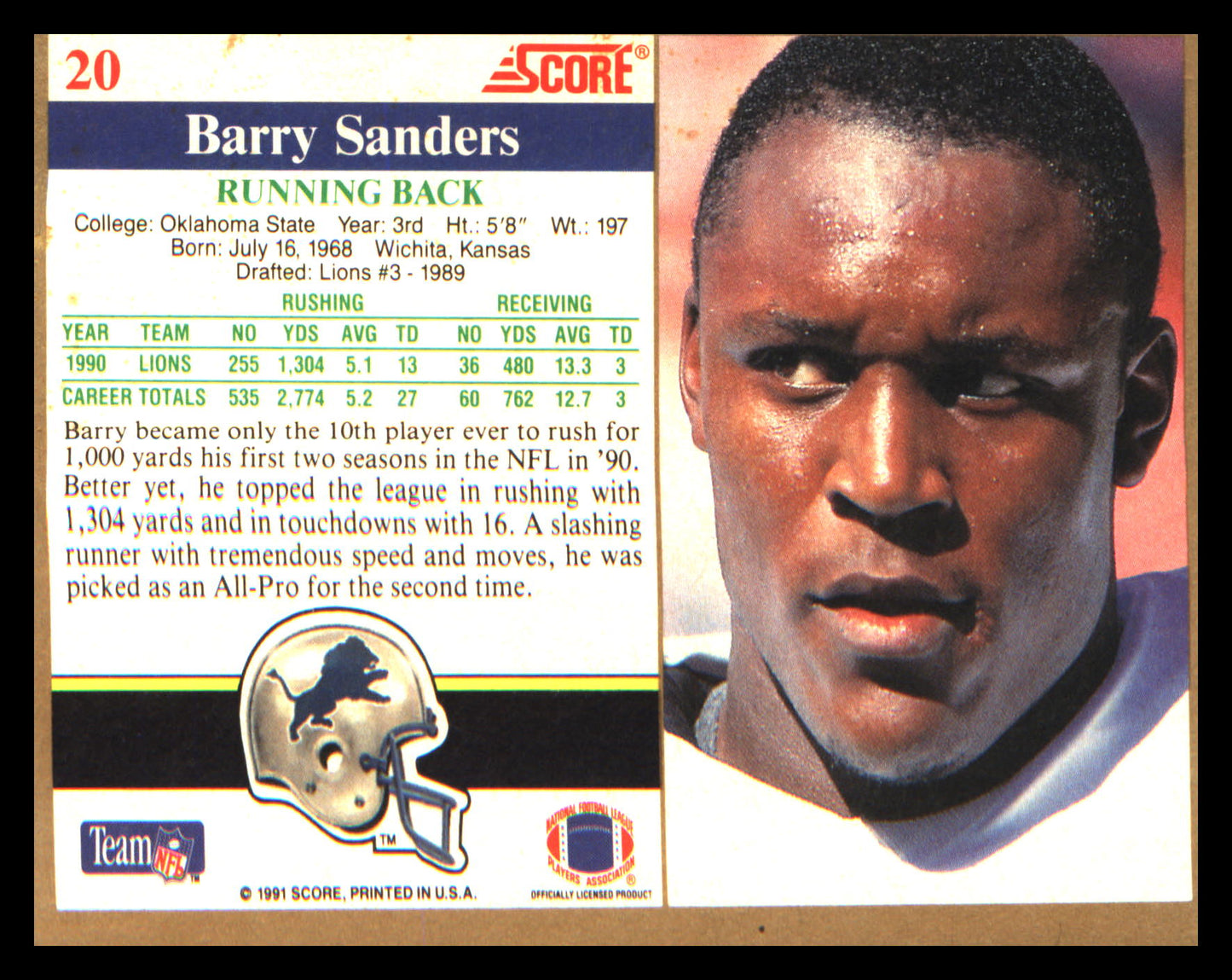 1991 Score #20 Barry Sanders