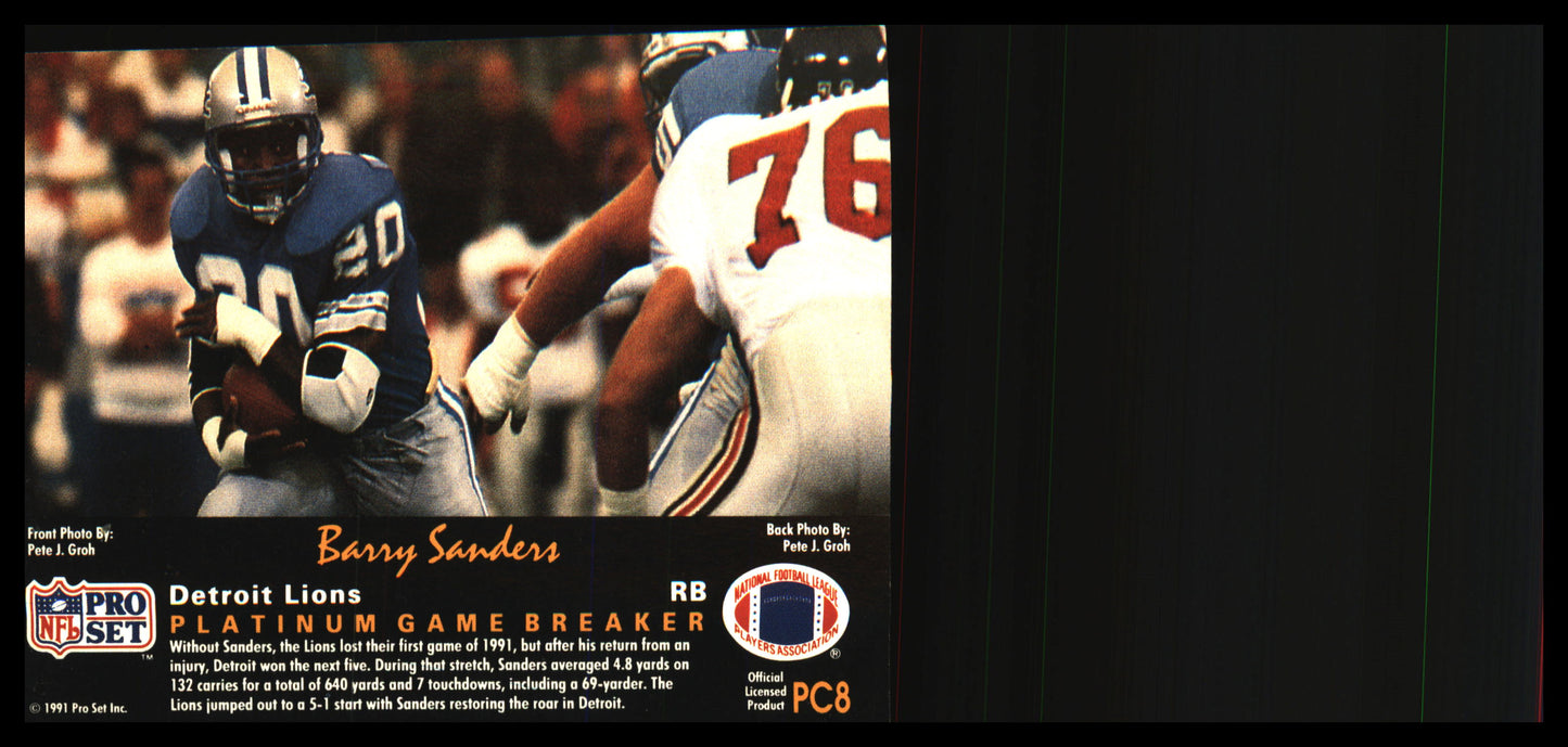 1991 Pro Set Platinum Platinum PC #PC8 Barry Sanders