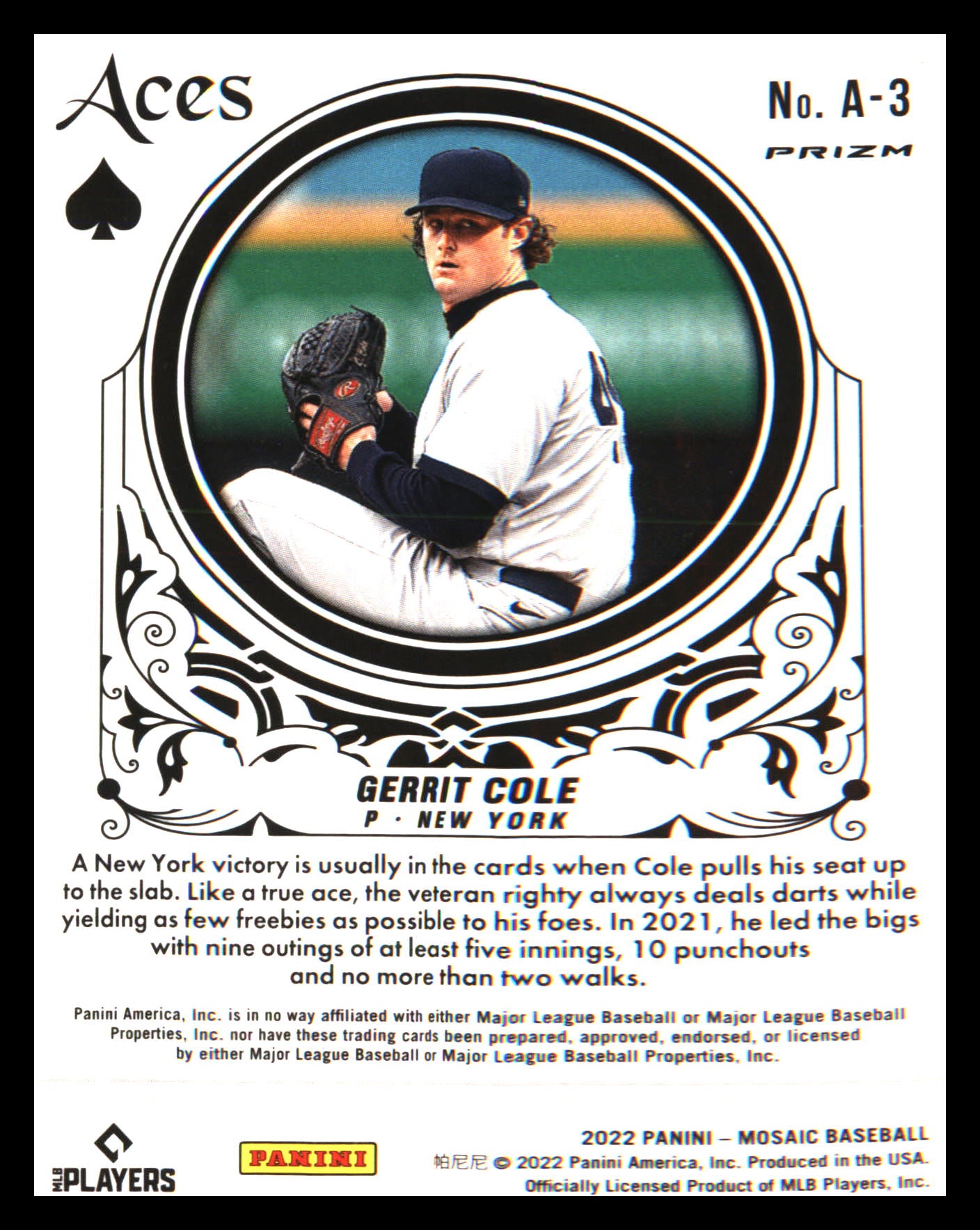 2022 Panini Mosaic Aces Green Mosaic #A-3 Gerrit Cole