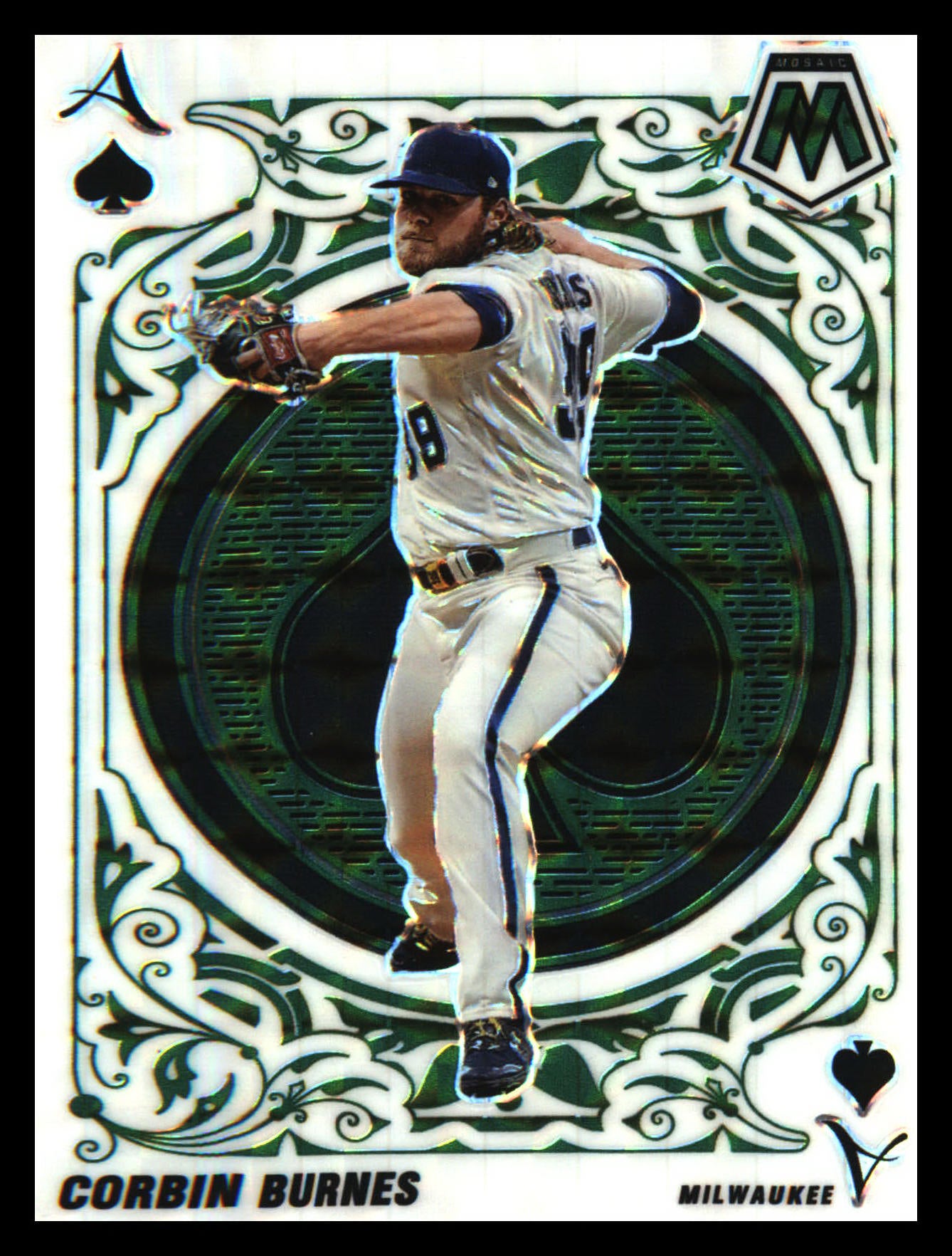 2022 Panini Mosaic Aces Green Mosaic #A-11 Corbin Burnes