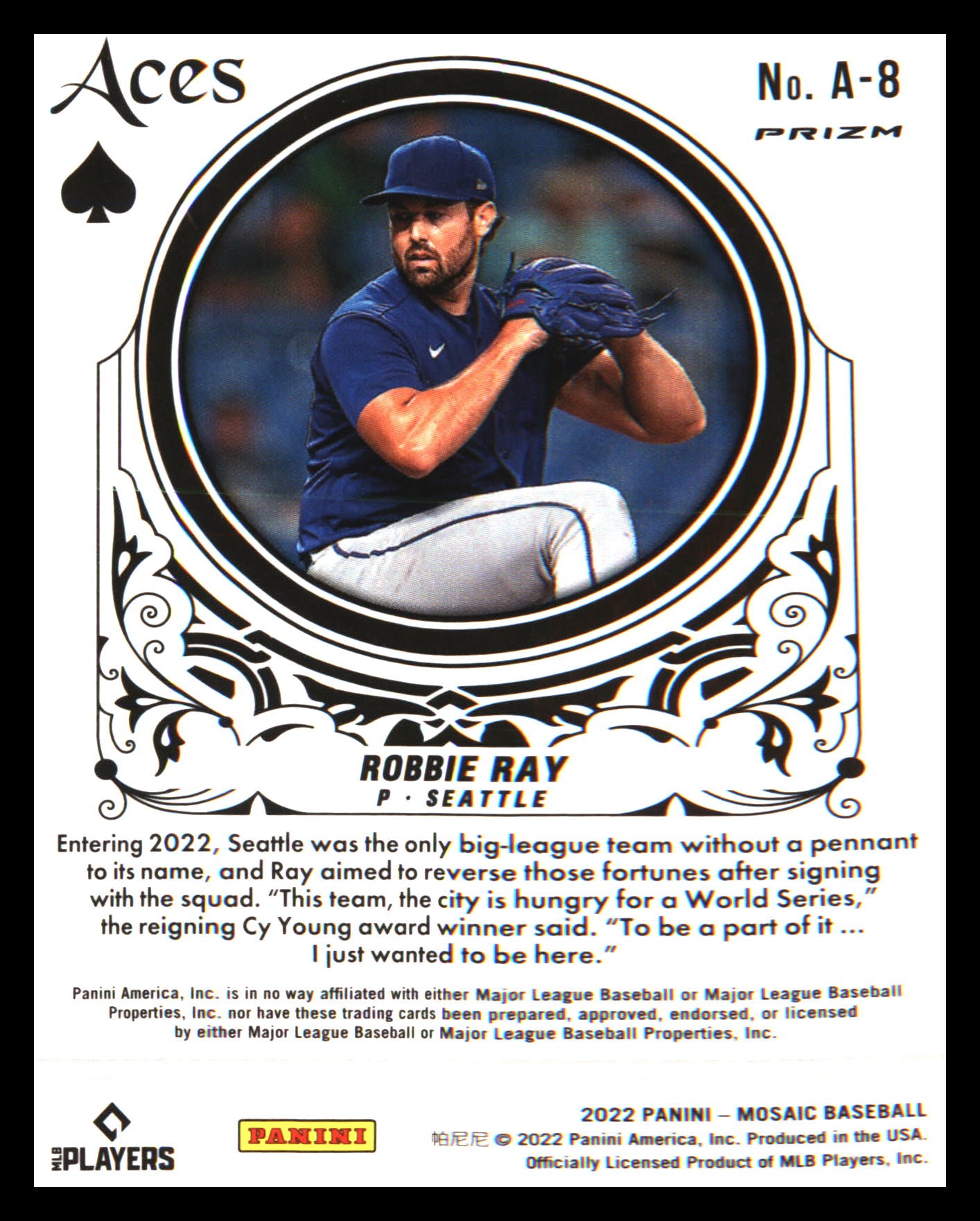 2022 Panini Mosaic Aces Green Mosaic #A-8 Robbie Ray