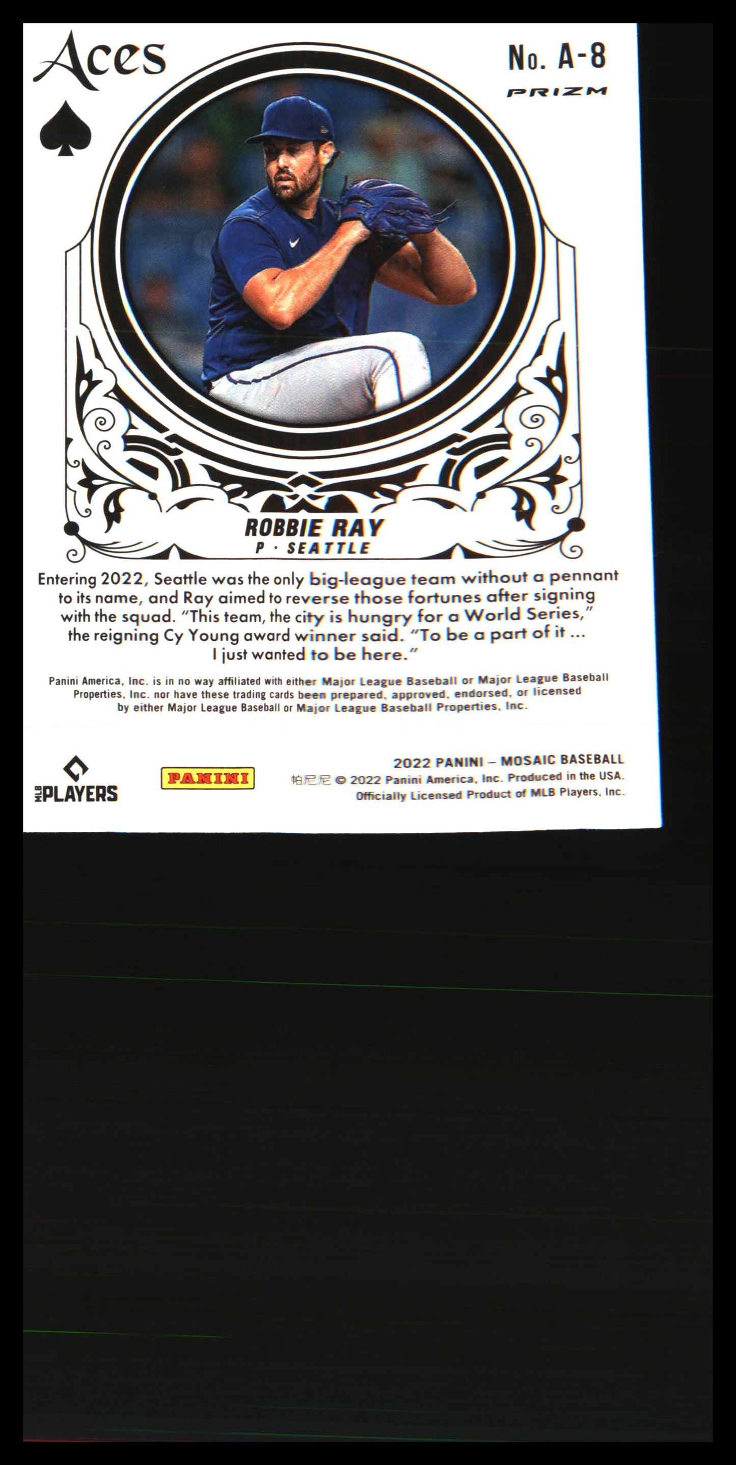 2022 Panini Mosaic Aces Green Mosaic #A-8 Robbie Ray