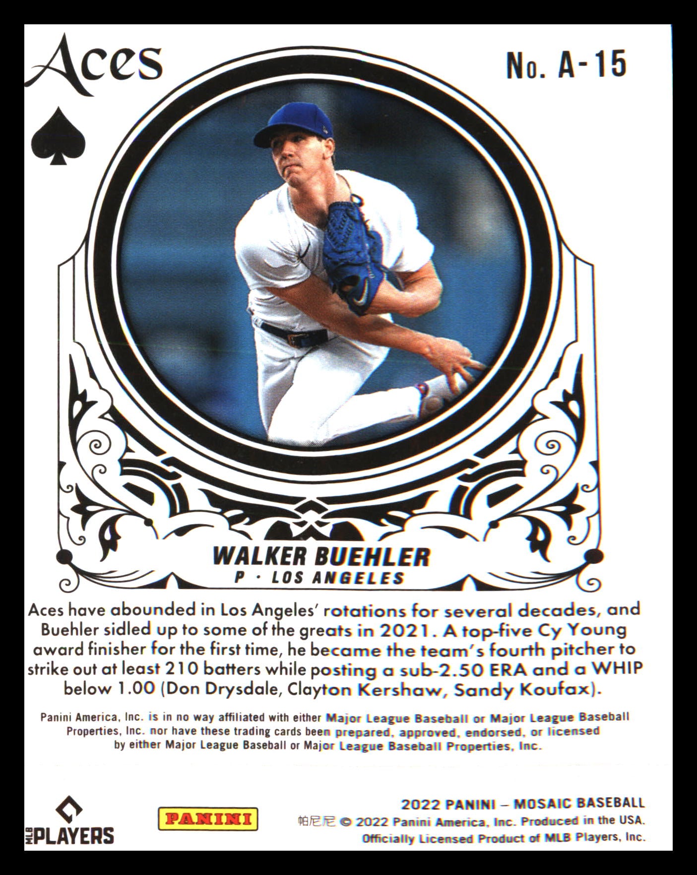 2022 Panini Mosaic Aces #A-15 Walker Buehler