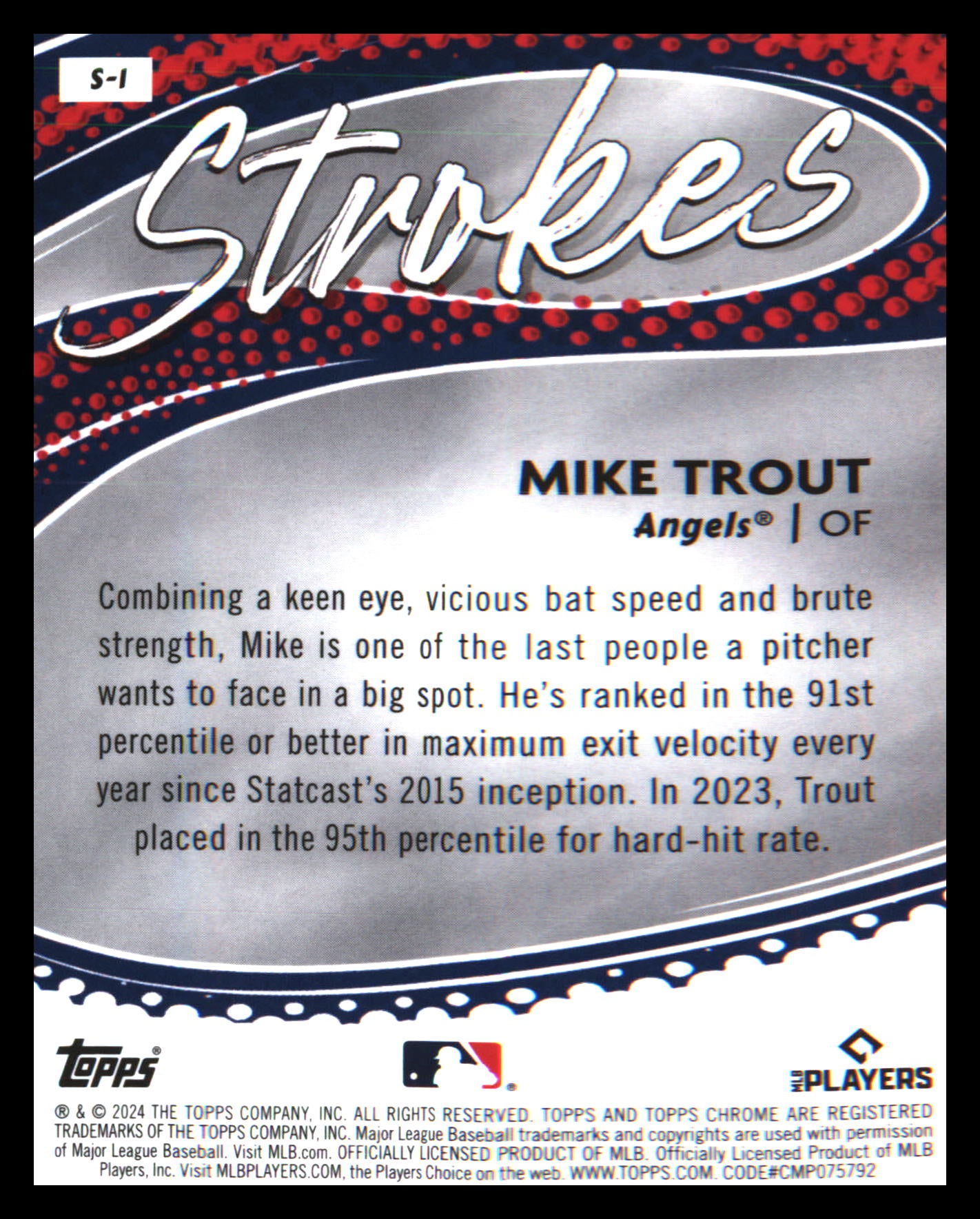 2024 Topps Chrome Strokes #S-1 Mike Trout