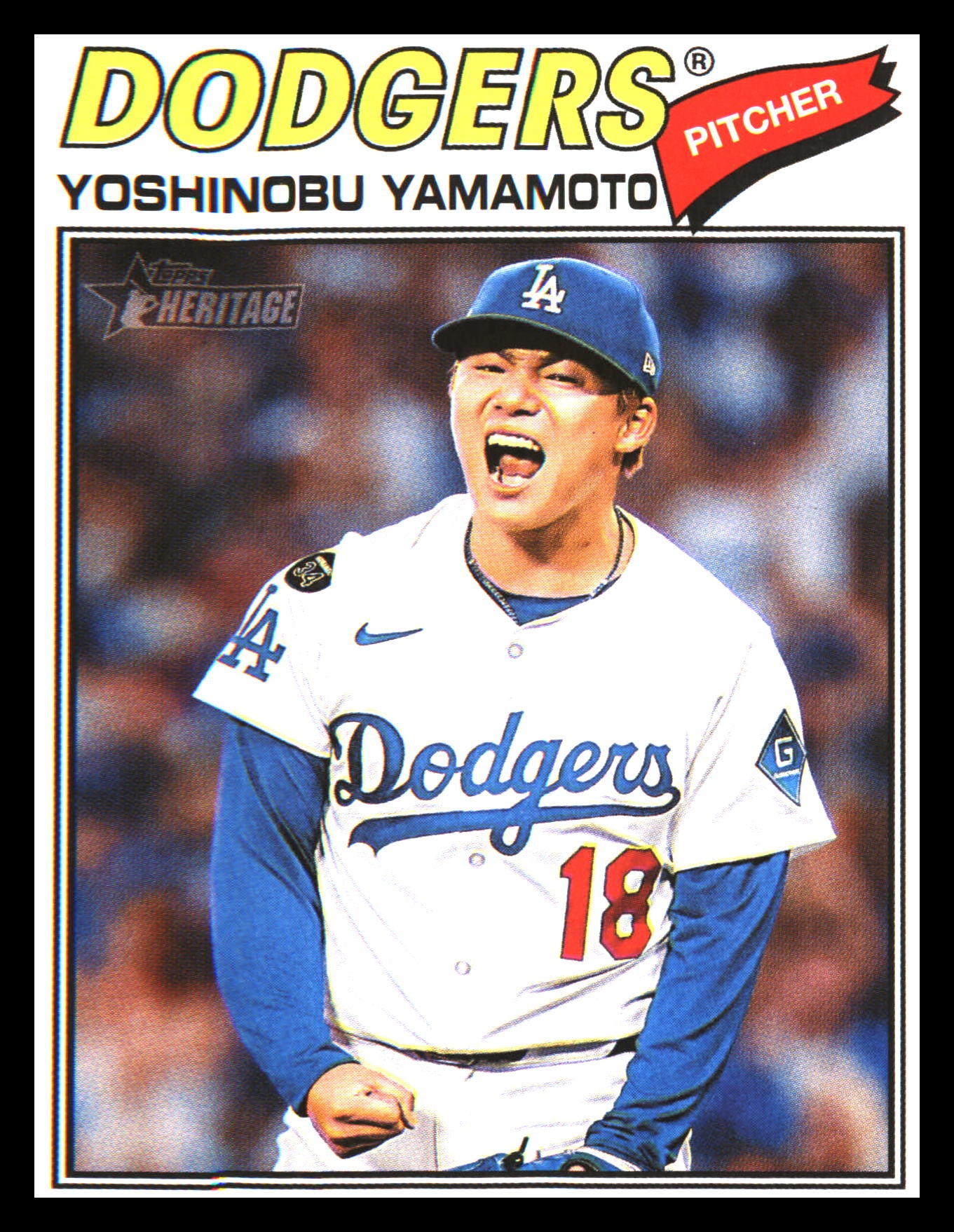 2026 Topps Heritage #371 Yoshinobu Yamamoto Image Variation SSP