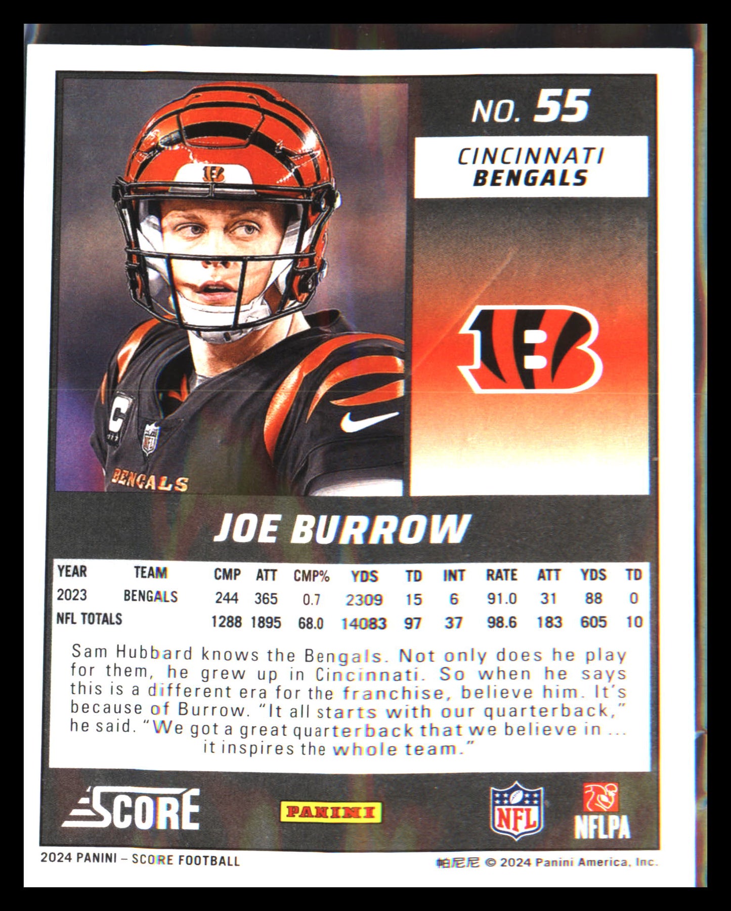 2024 Score Green #55 Joe Burrow
