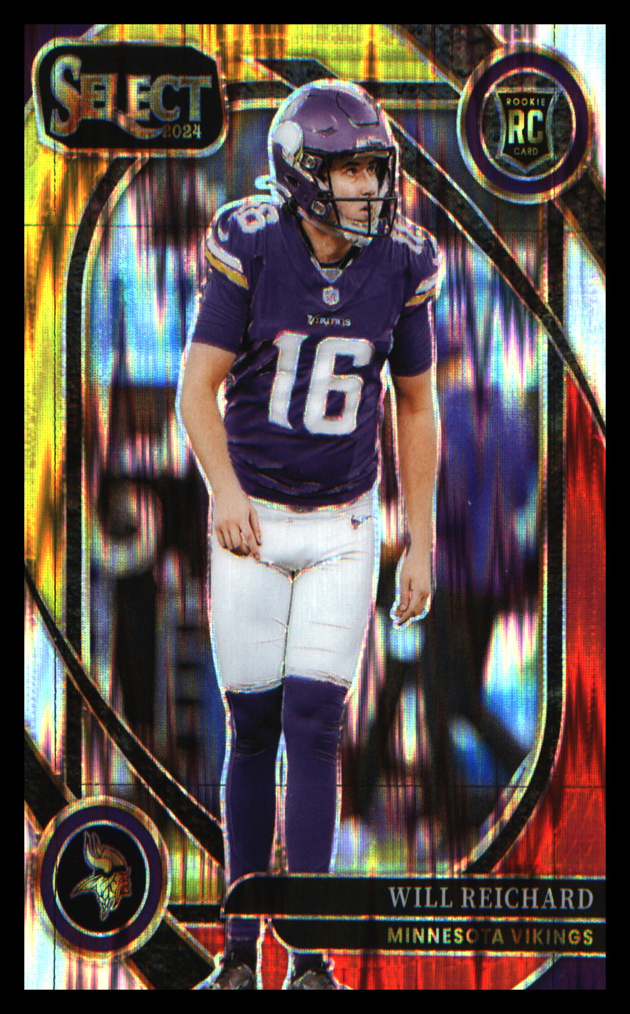 2024 Panini Select Red & Yellow Prizm Shock #300 Will Reichard Rookie Rookie