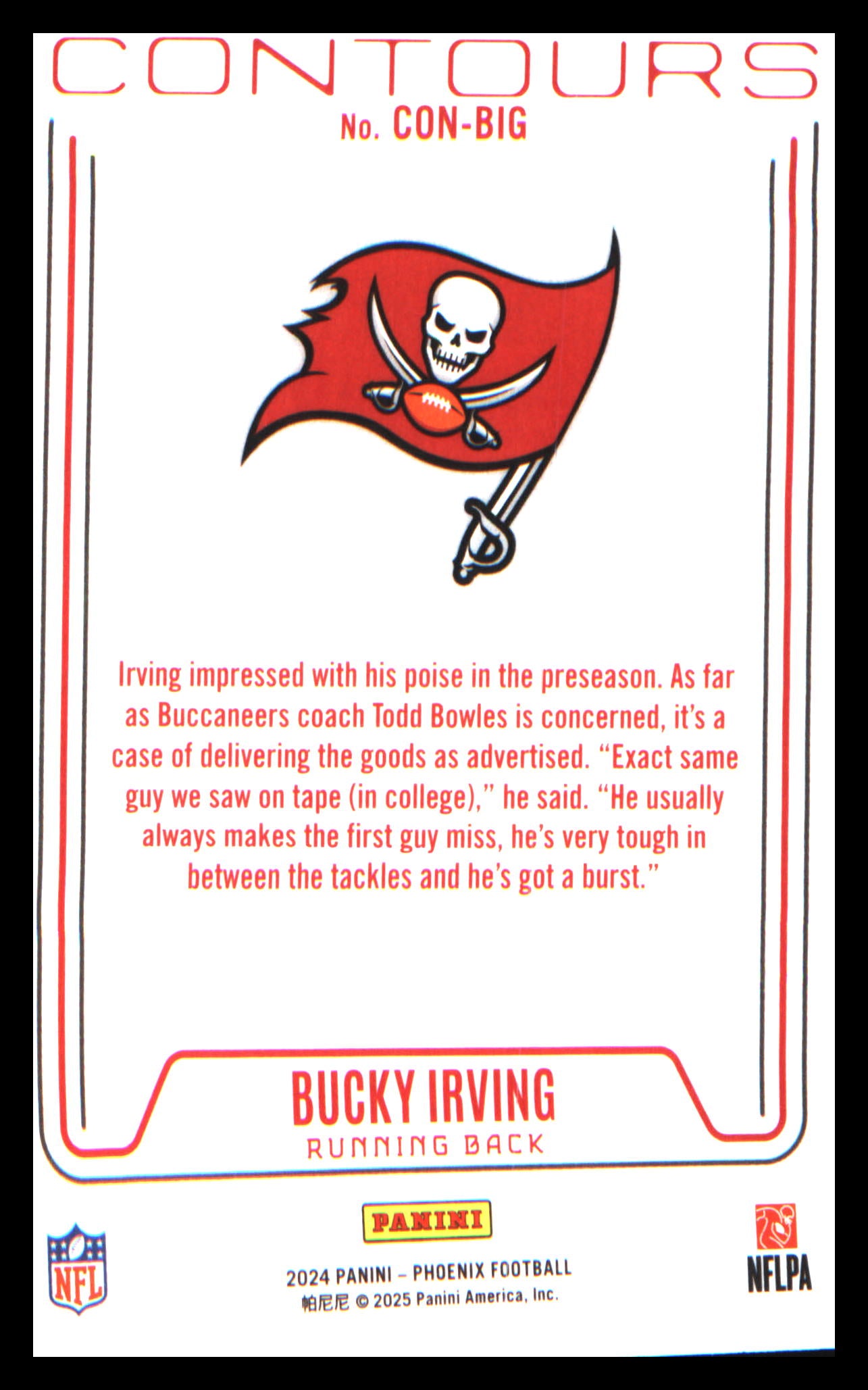 2024 Panini Phoenix Contours Wave #CON-BIG Bucky Irving