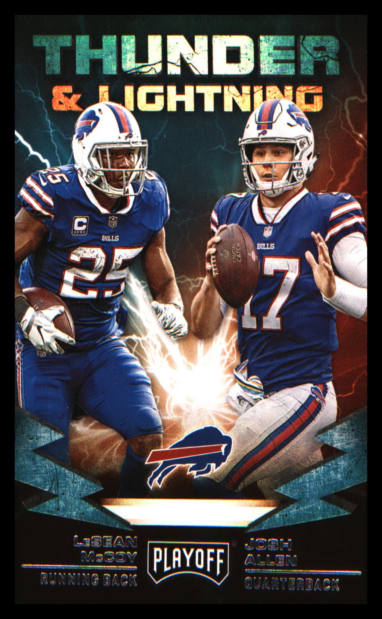 2019 Panini Playoff Thunder & Lightning #15 Josh Allen / LeSean McCoy