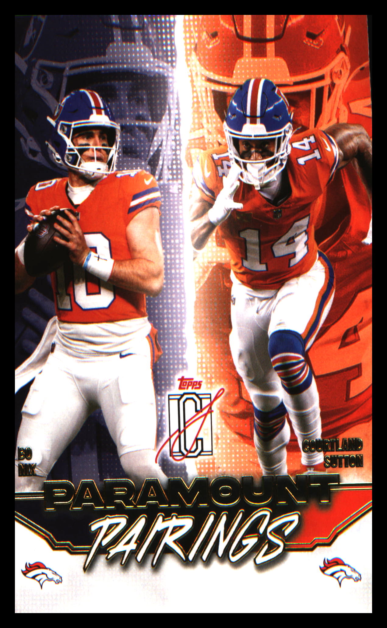 2025 Topps Signature Class Paramount Pairings #PP-3 Courtland Sutton / Bo Nix