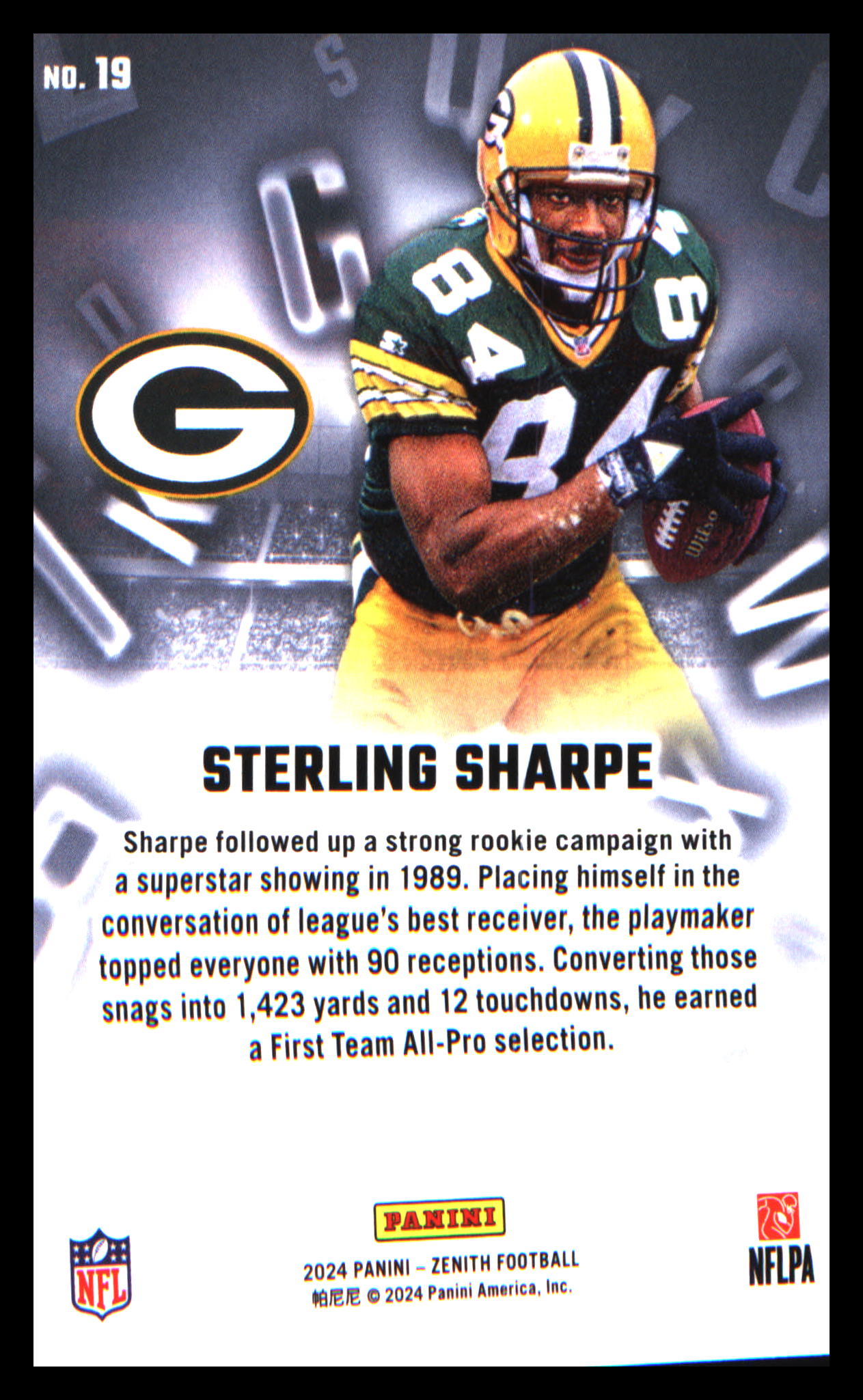 2024 Panini Zenith A to Z #19 Sterling Sharpe