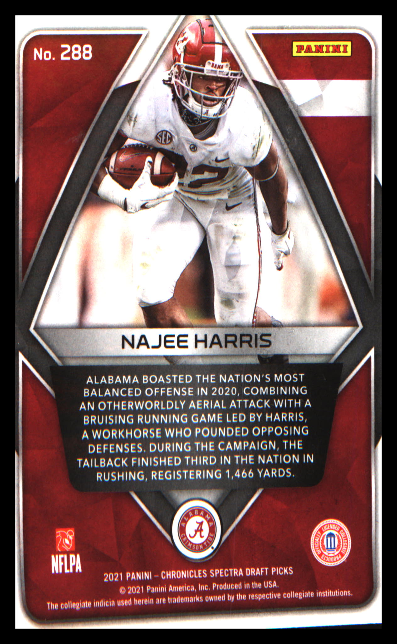 2021 Panini Chronicles Draft Picks Spectra Base Silver #288 Najee Harris