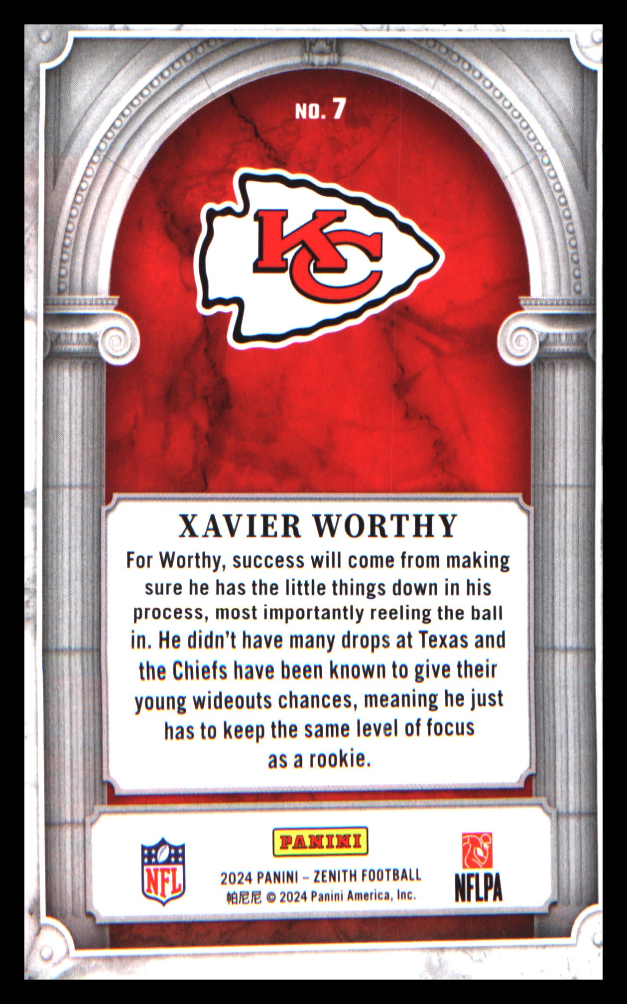 2024 Panini Zenith Z Marquee #7 Xavier Worthy
