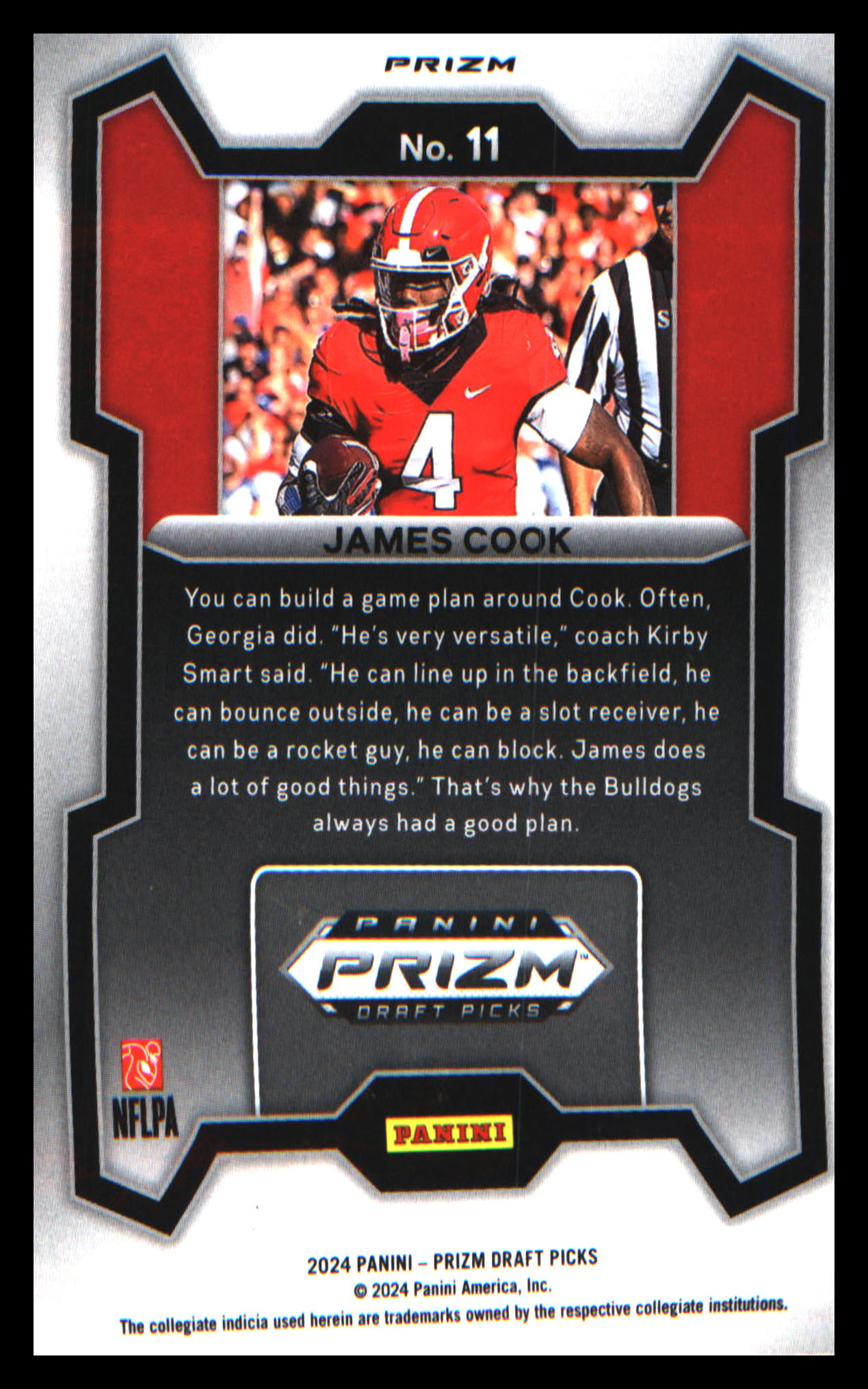 2024 Panini Prizm Draft Picks Green Prizm #11 James Cook