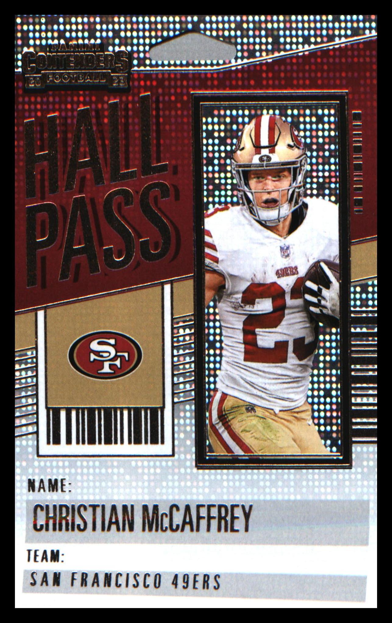 2023 Panini Contenders Hall Pass #2 Christian McCaffrey