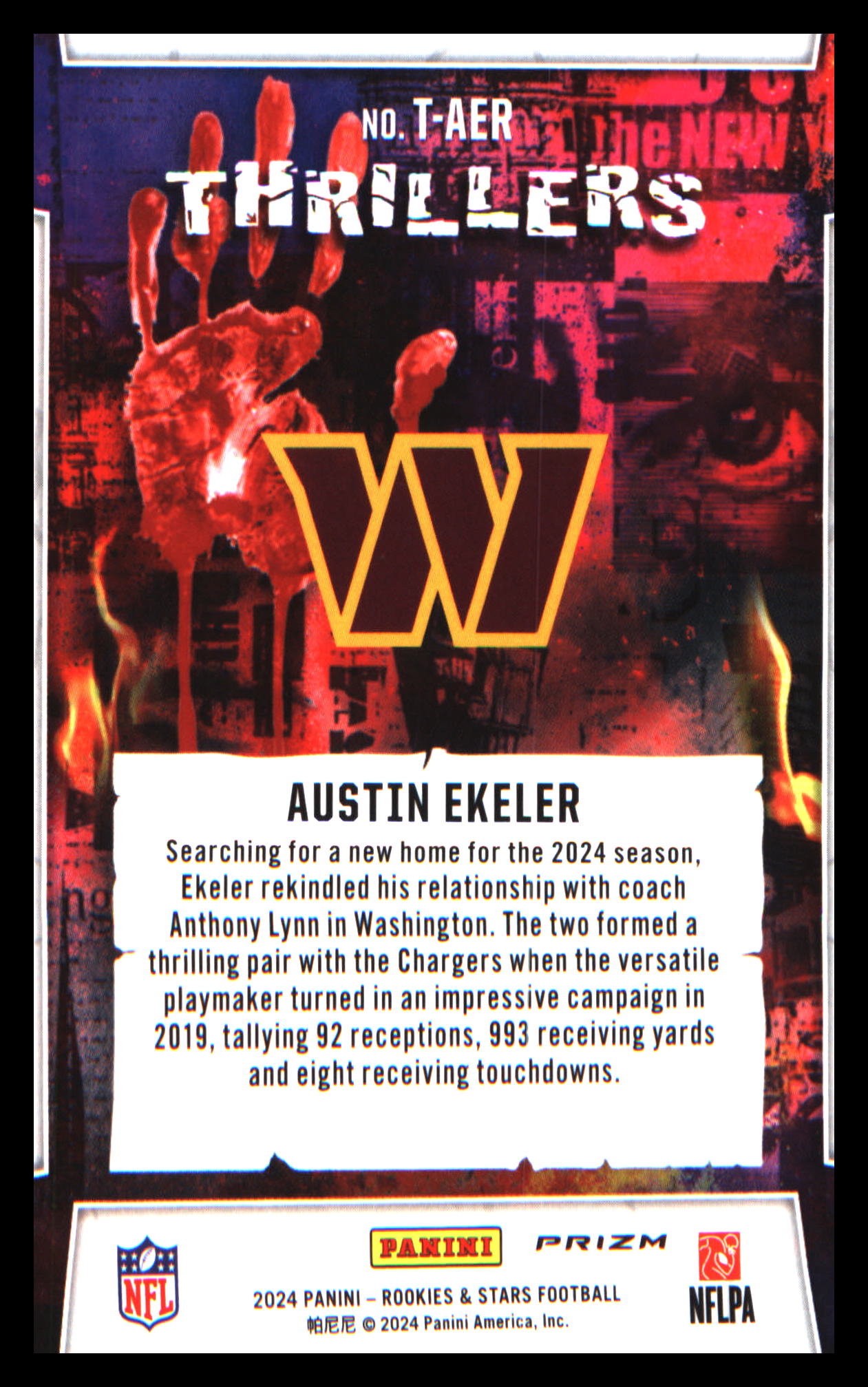 2024 Panini Rookies & Stars Thrillers Silver Prizm #T-AER Austin Ekeler