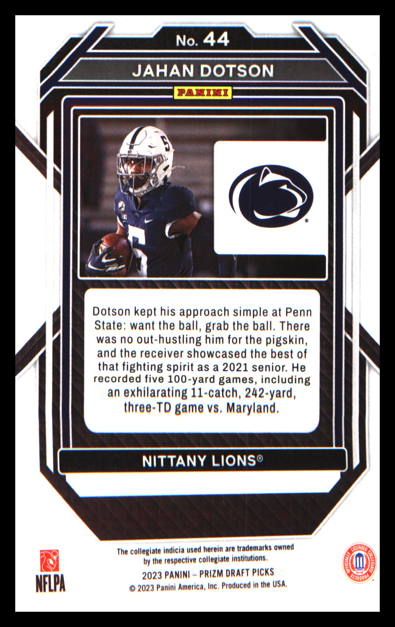 2023 Panini Prizm Draft Picks #44 Jahan Dotson