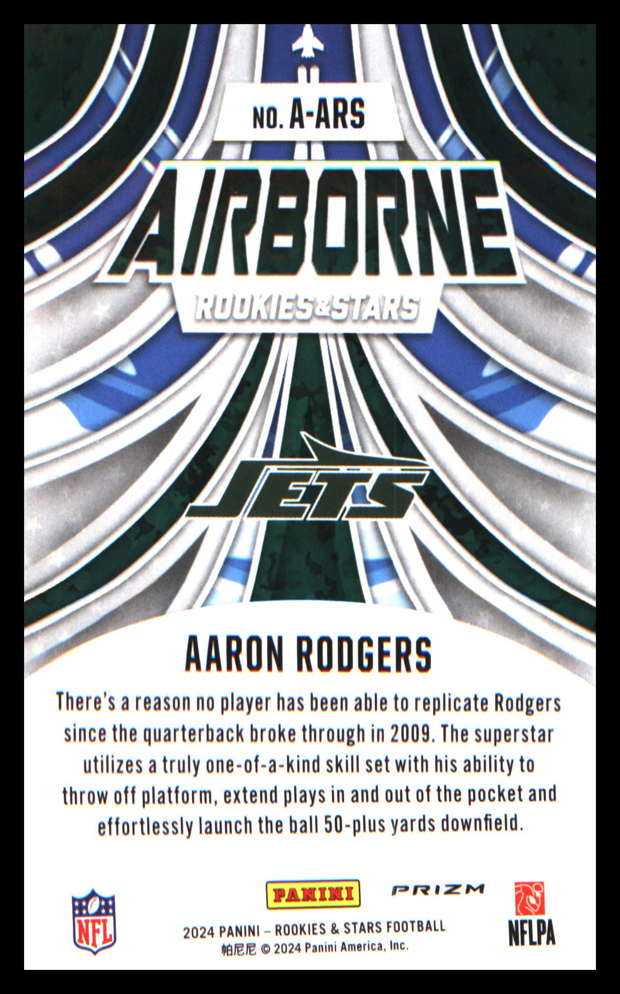 2024 Panini Rookies & Stars Airborne Silver #A-ARS Aaron Rodgers