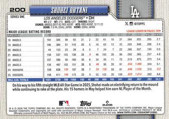2026 Topps #200 Shohei Ohtani Los Angeles Dodgers